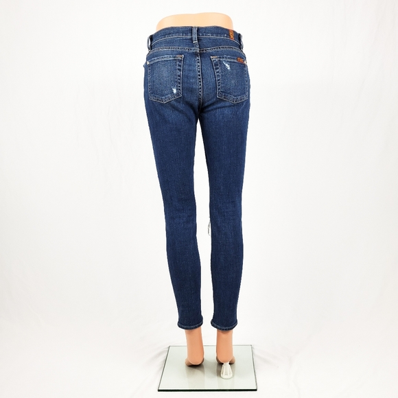 7FAM Ankle Skinny Distressed Jeans Size 24 - Picture 5 of 11